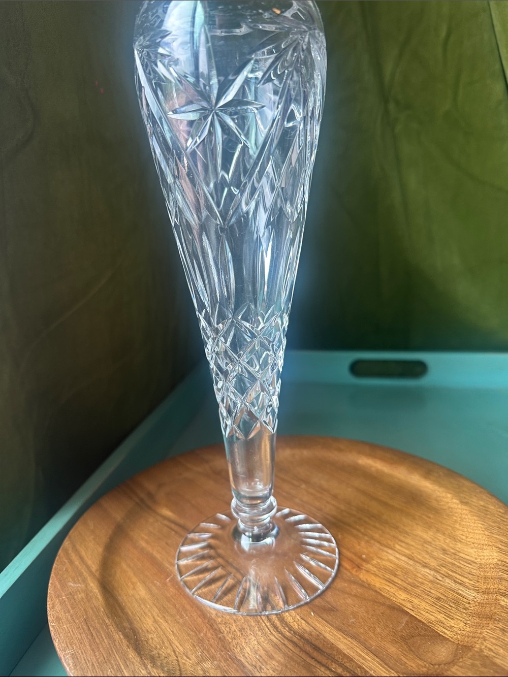 Cut glass Flute vase